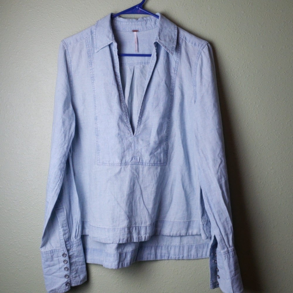 Free People Linen Boho Top - Size Small